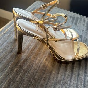Elegant Gold Strappy Heels